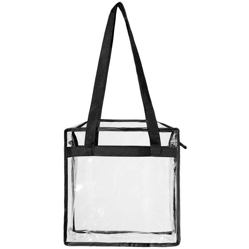 BAGAIL Clear Bags 12x6x12 Stadium Approved Clear Tote Bag with Zipper Closure Crossbody Shoulder Bag with Adjustable Strap (Black two pack) - Image 5